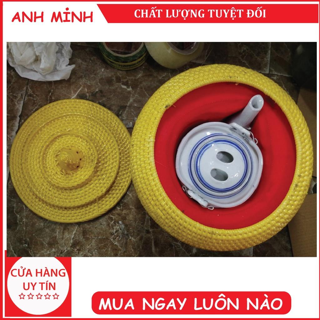 Bộ ấm giành tích ủ trà xanh bình giữ nhiệt gốm bát tràng loại 1,5 L