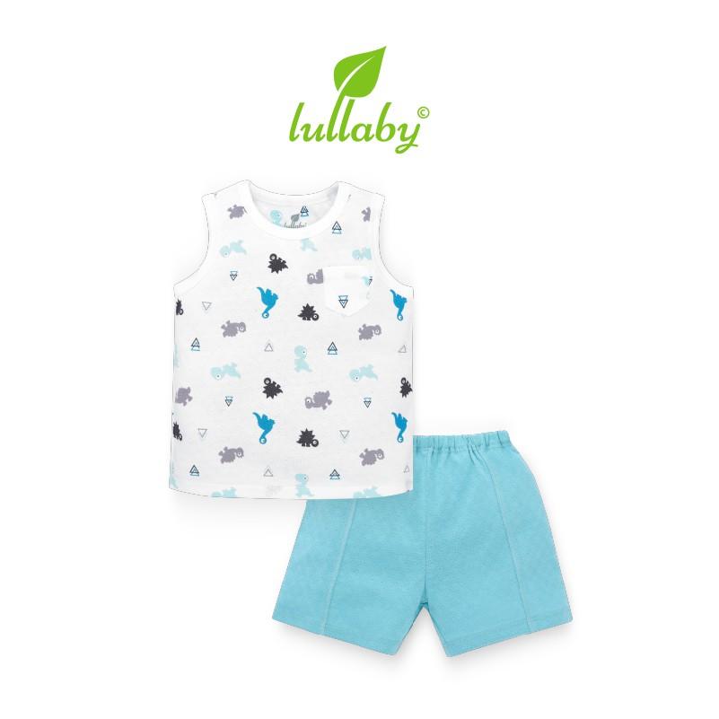 Đồ bộ sát nách Lullaby cho bé trai NH83B Trắng