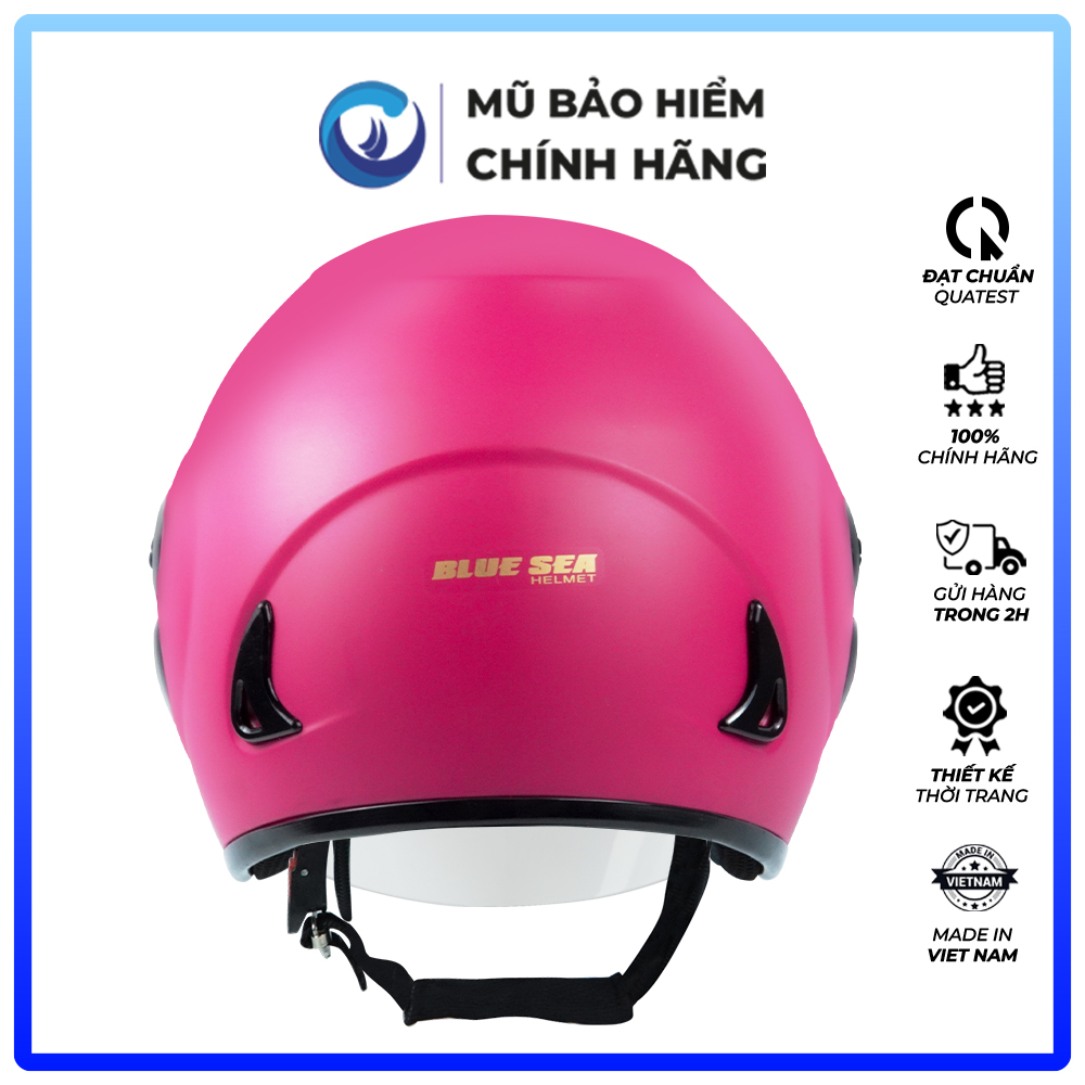 Mũ Bảo Hiểm 3/4 Đầu - Blue Sea BL34A102  - Sơn Nhám- Có Kính Dài - Hàng chính hãng