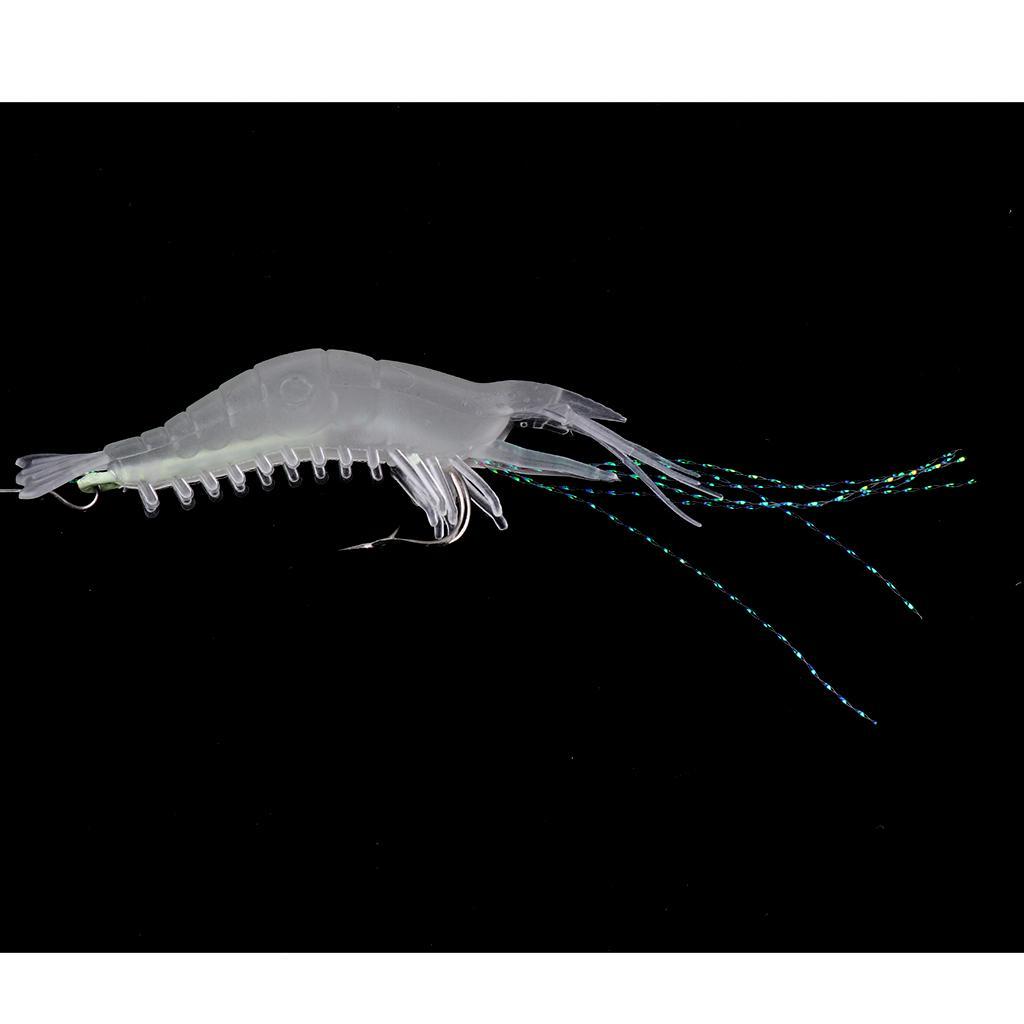 5 Pieces Shrimp Fishing Lure Luminous Shrimp Bait Saltwater Lures Fishing Tackle Lifelike Shape and Touching Feeling