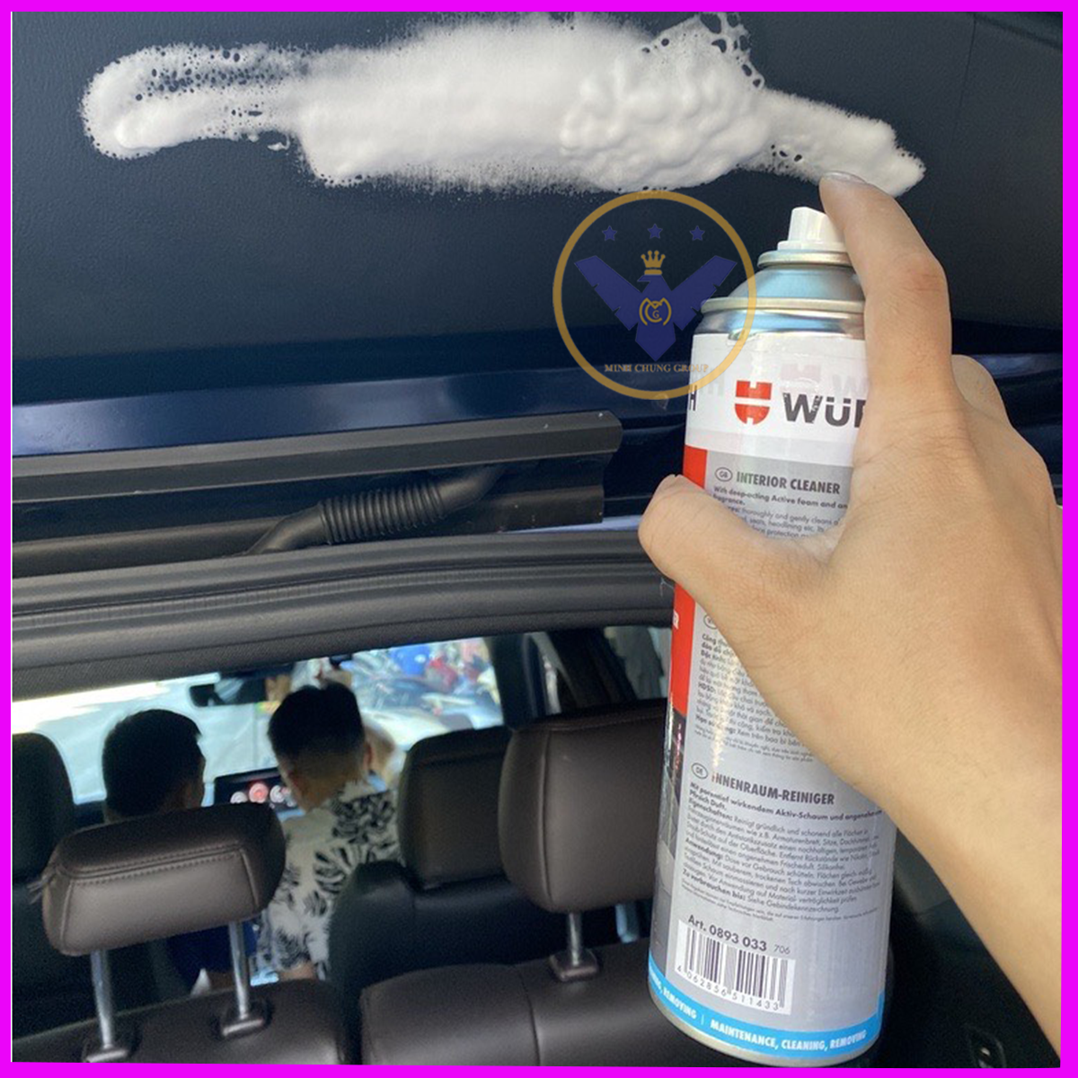 COMBO 2 chai vệ sinh nội thất ô tô Wurth Interior Cleaner dạng bọt hoạt tính 500ml