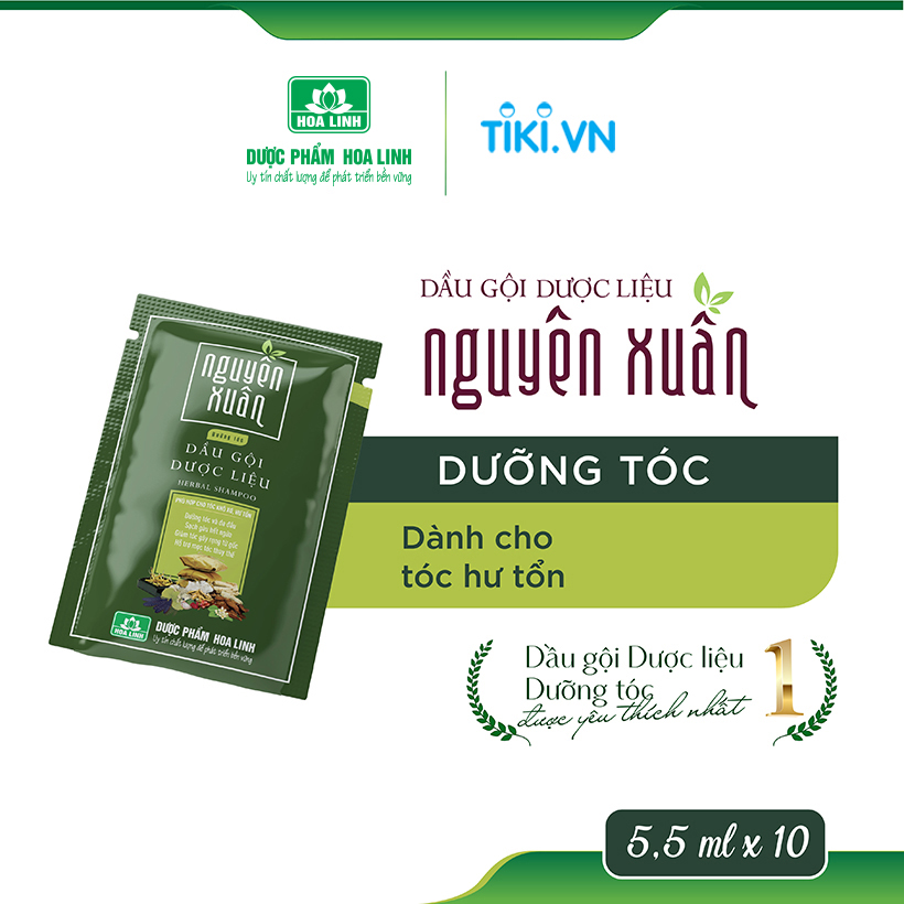 Dầu gội dược liệu Nguyên Xuân dưỡng tóc - 10 gói x 5,5ml