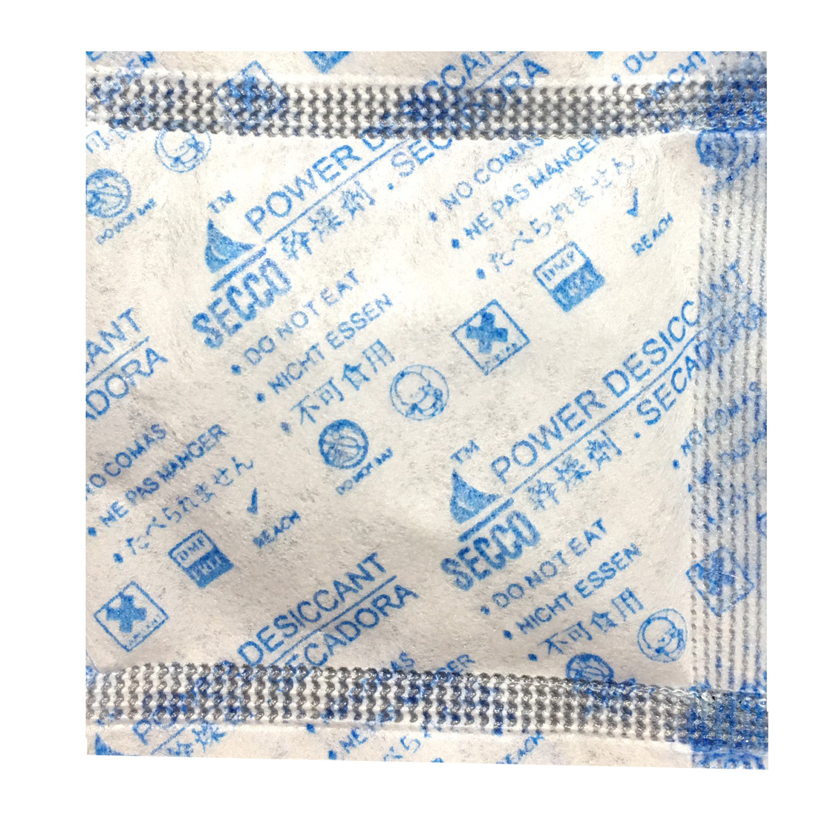 Túi hút ẩm Secco silica gel 3gr - 1kg (333 túi) - Chính hãng - Vải trắng - Chữ xanh logo