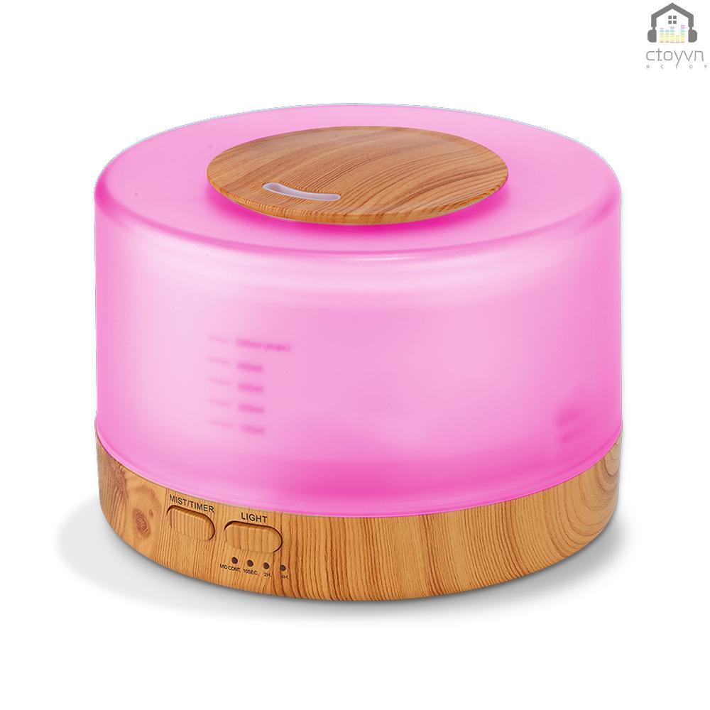 Máy khuếch tán tinh dầu tạo độ ẩm không khí có đèn LED 7 màu điều khiển 3 chế độ điều khiển từ xa 500ml