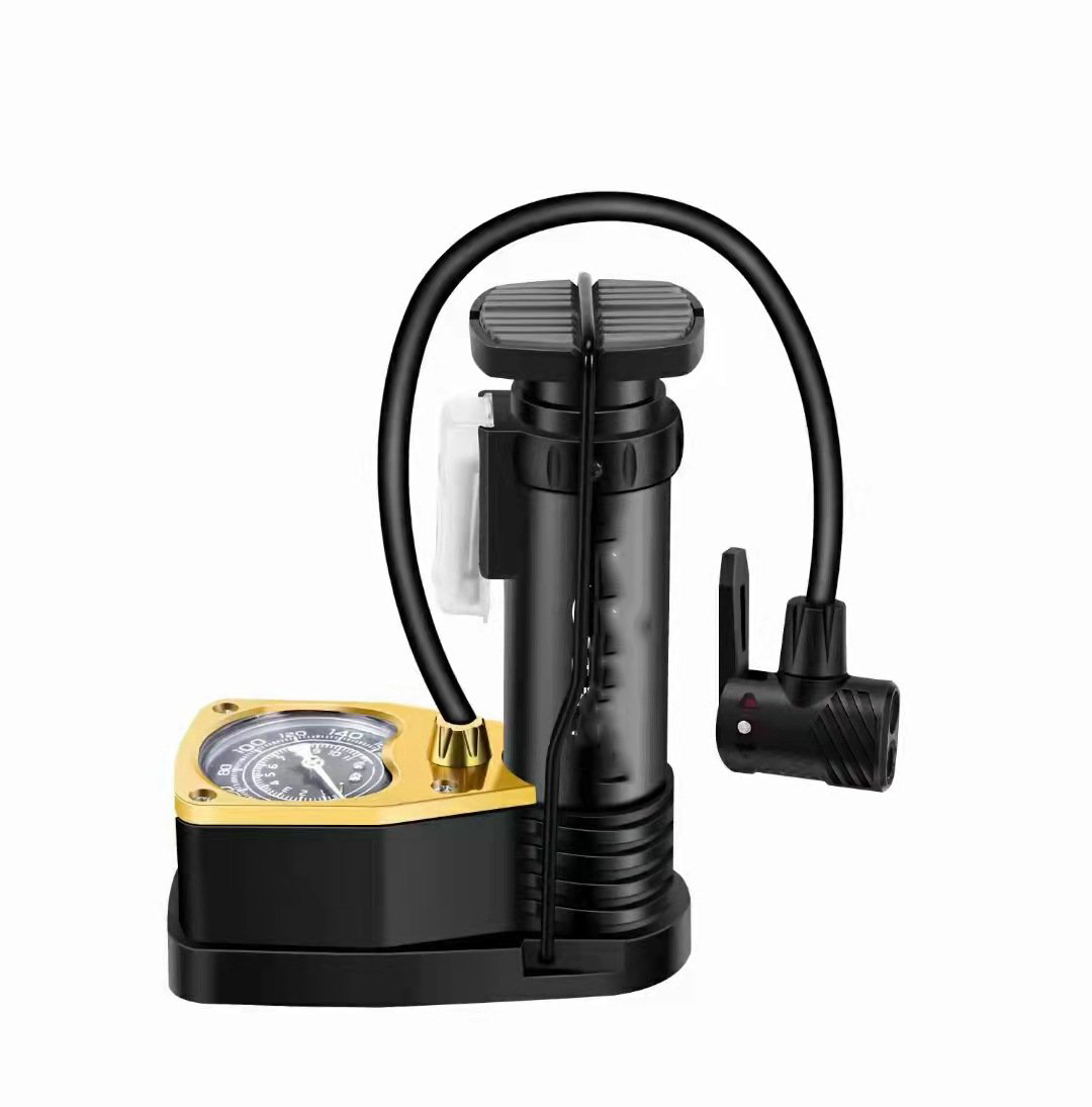 Bơm Xe Đạp Chân Đứng Có Đồng Hồ Đo Áp Suất