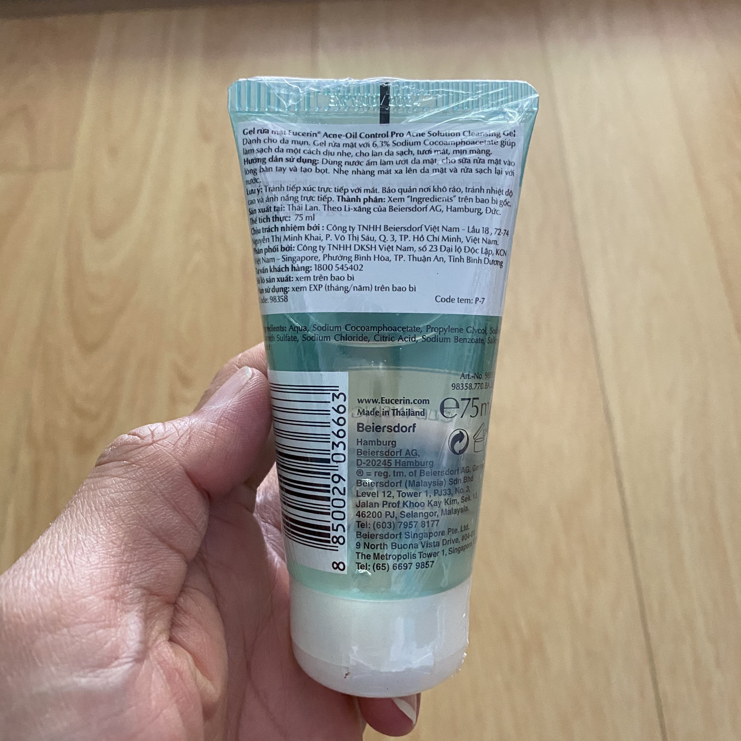 Gel rửa mặt Eucerin Pro Acne Cleansing Gel 75ml - dành cho da nhờn mụn