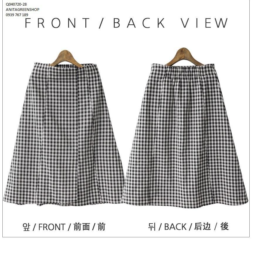 Q040720 CHÂN VÁY CARO LƯNG THUN