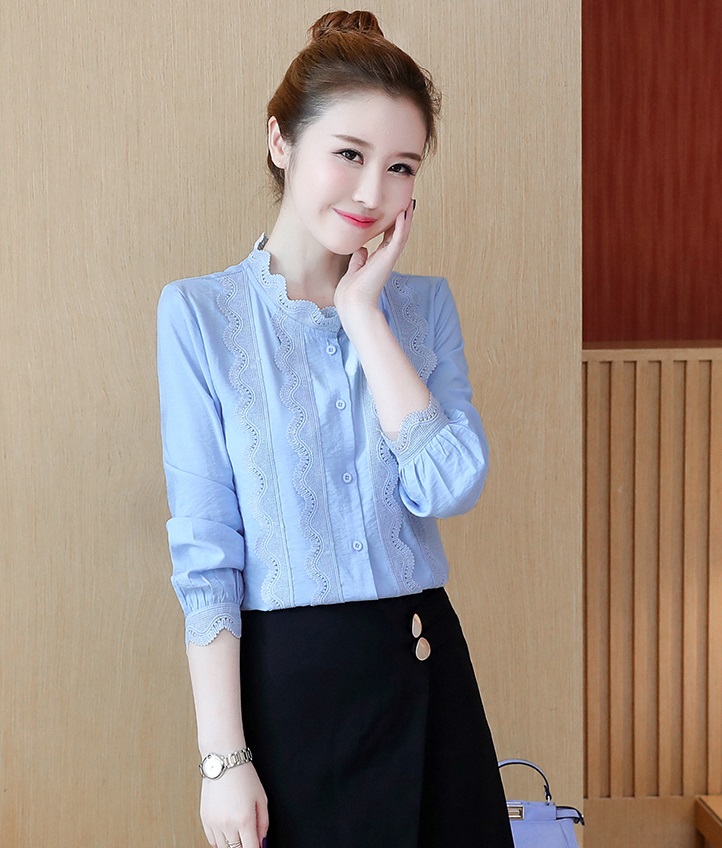 Áo Sơ Mi Nữ Áo Nữ Áo Kiểu Phối Ren Hành Chính  - N615