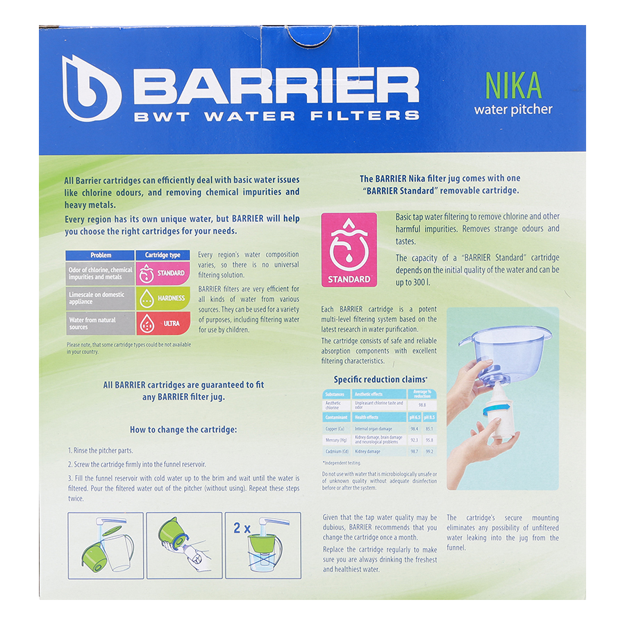 Bình Lọc Nước Barrier Nika (2.5l) - Xanh Lá