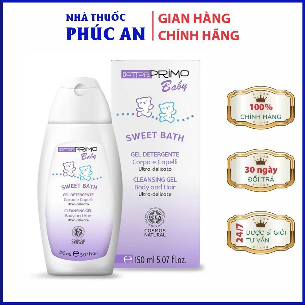 Sữa tắm gội cho bé DottorPrimo Baby Sweet Bath 150ml dùng được cho da nhạy cảm