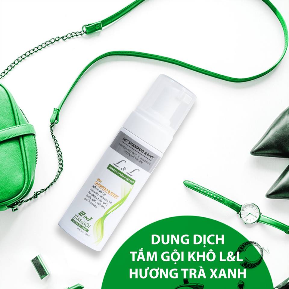 Dung Dịch Tắm Gội Khô L&amp;L - Hương Trà Xanh (160ml)