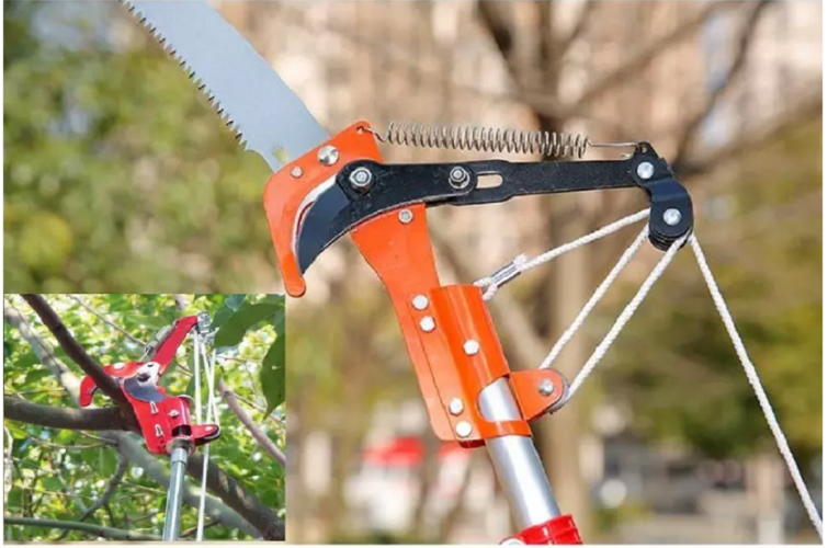 Bộ Kéo + Cưa Cắt Cành Trên Cao Có Dây Rút Chuyên Dụng - Lưỡi Hợp Kim SK5 Cao Cấp