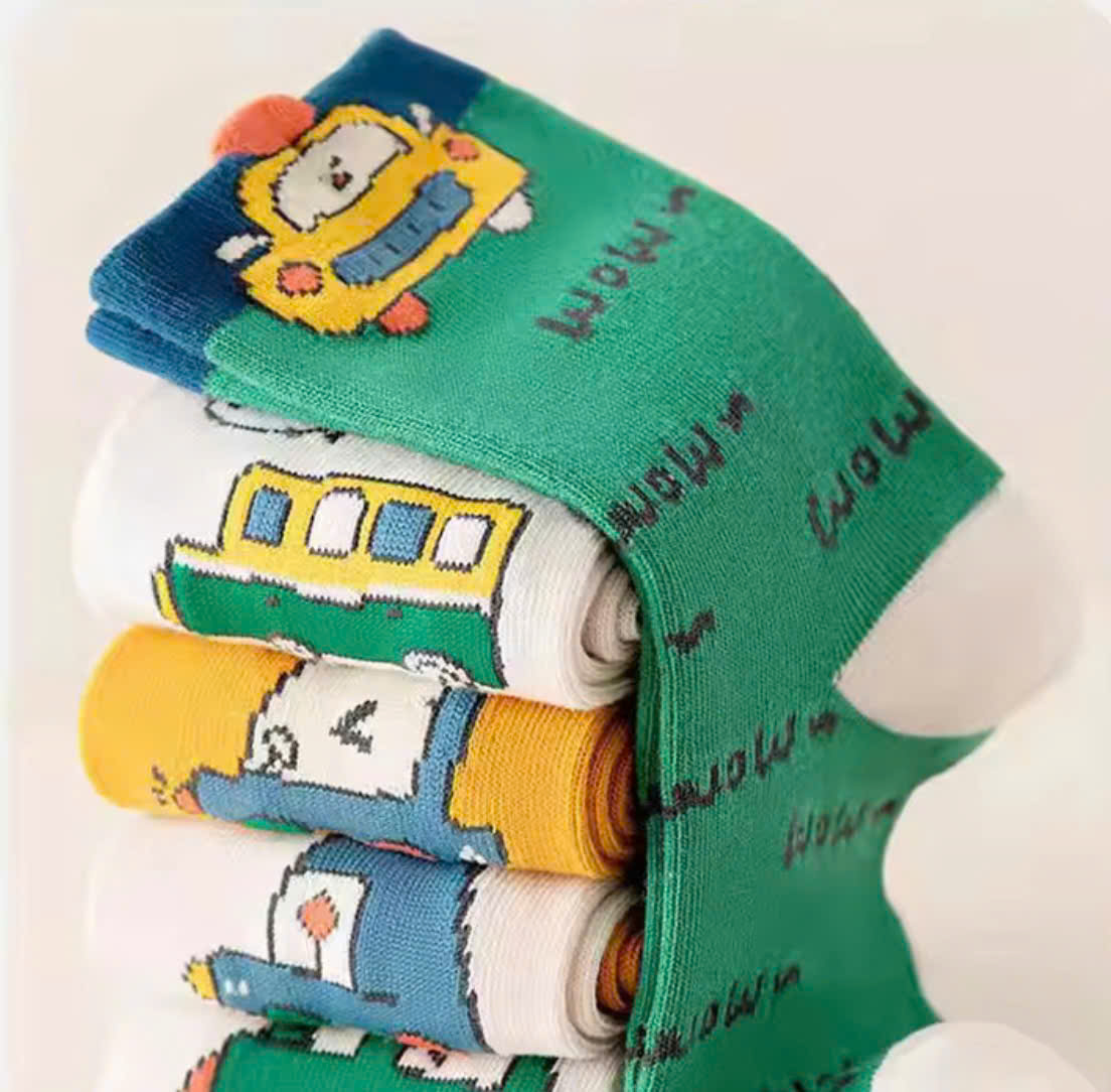 SET 5 ĐÔI TẤT VỚ XANH DỄ THƯƠNG TỪ 1-12 TUỔI DÀNH CHO BÉ TRAI BÉ GÁI