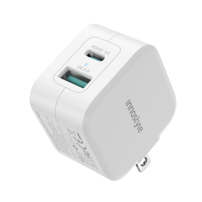 Sạc nhanh Innostyle Minigo Pro III Dual PD/QC 3.0 20W - IC20-2PDWHI - Hàng chính hãng