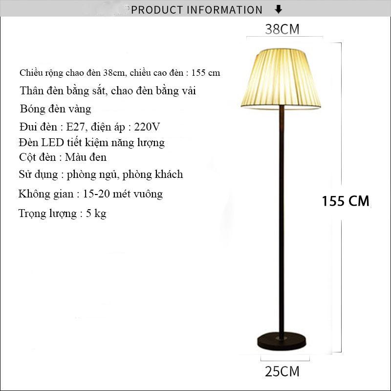 Đèn cây đứng trang trí nội thất phòng khách, phòng ngủ phong cách Châu Âu kừm bóng đèn LED