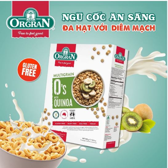 Ngũ Cốc Ăn Sáng Đa Hạt Với Diêm Mạch Hiệu Orgran 300g - Orgran Multigrain O'S With Quinoa