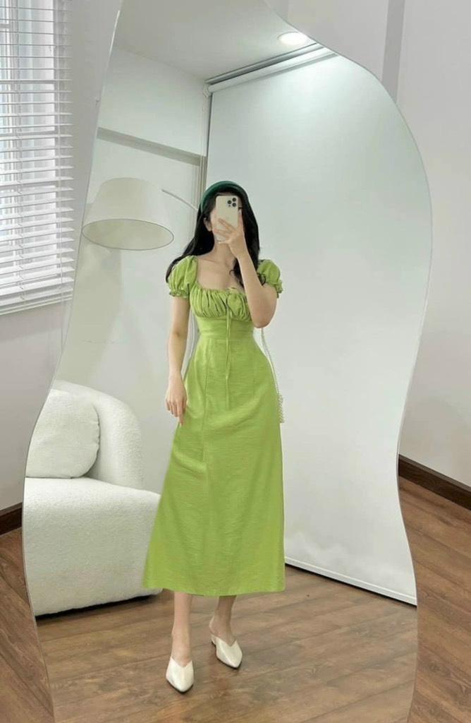 ĐẦM MAXI TAY PHỒNG RÚT DÂY NGỰC MẶC NHIỀU KIỂU 13259