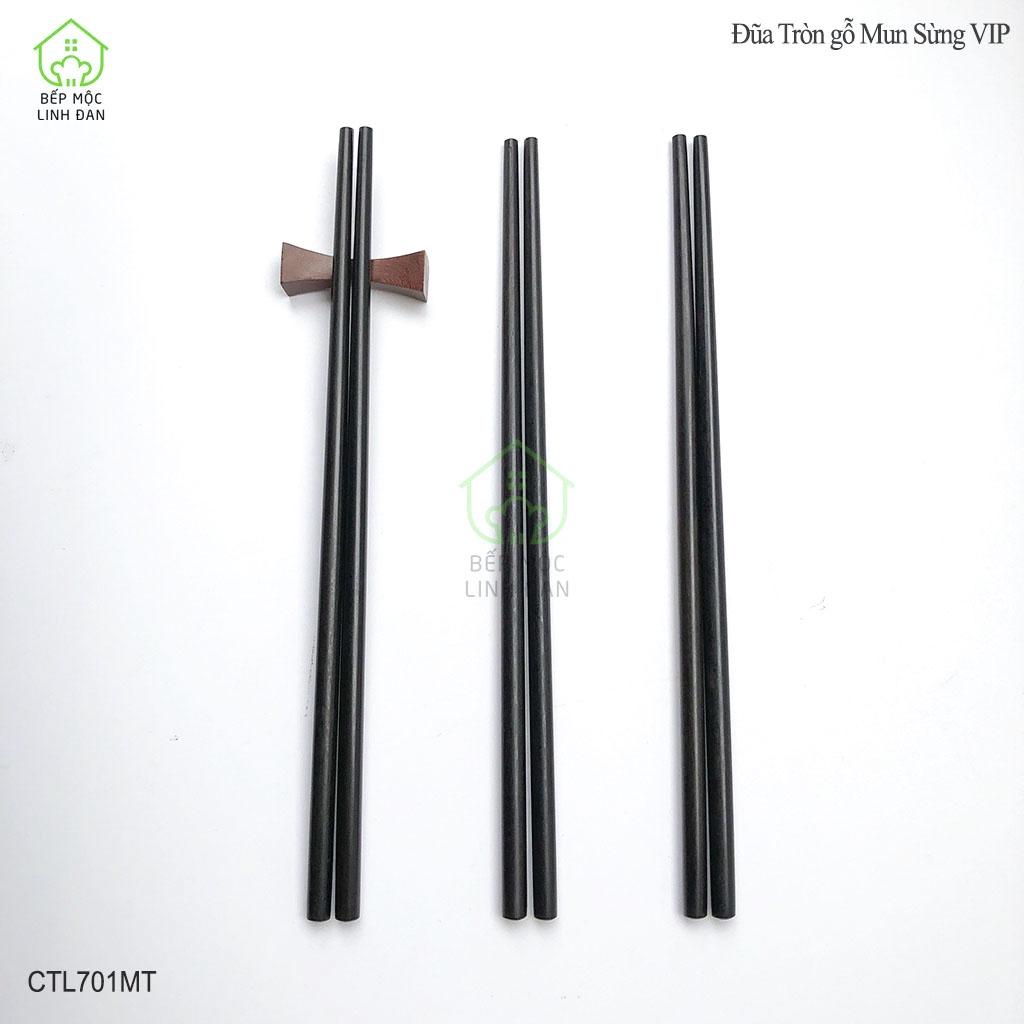Đũa Mun Sừng Cao Cấp HAHANCO_Gỗ Mộc Siêu Sạch_Bộ 10 Đôi Tròn