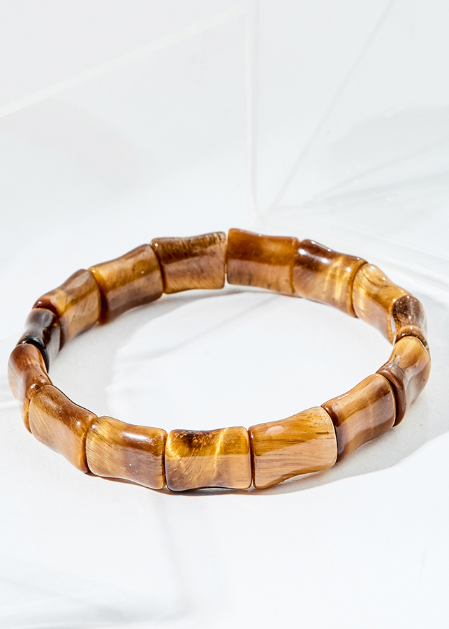 Vòng tay mắt hổ vàng nâu đốt trúc Ngọc Quý Gemstones