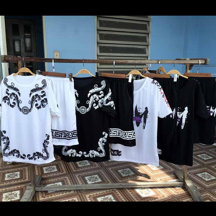 Đồ Bộ Thể Thao Nam Nữ HOA VĂN LÁ - Set Quần Áo bốn mùa đẹp cao cấp mặc nhà đi chơi thoải mái 01