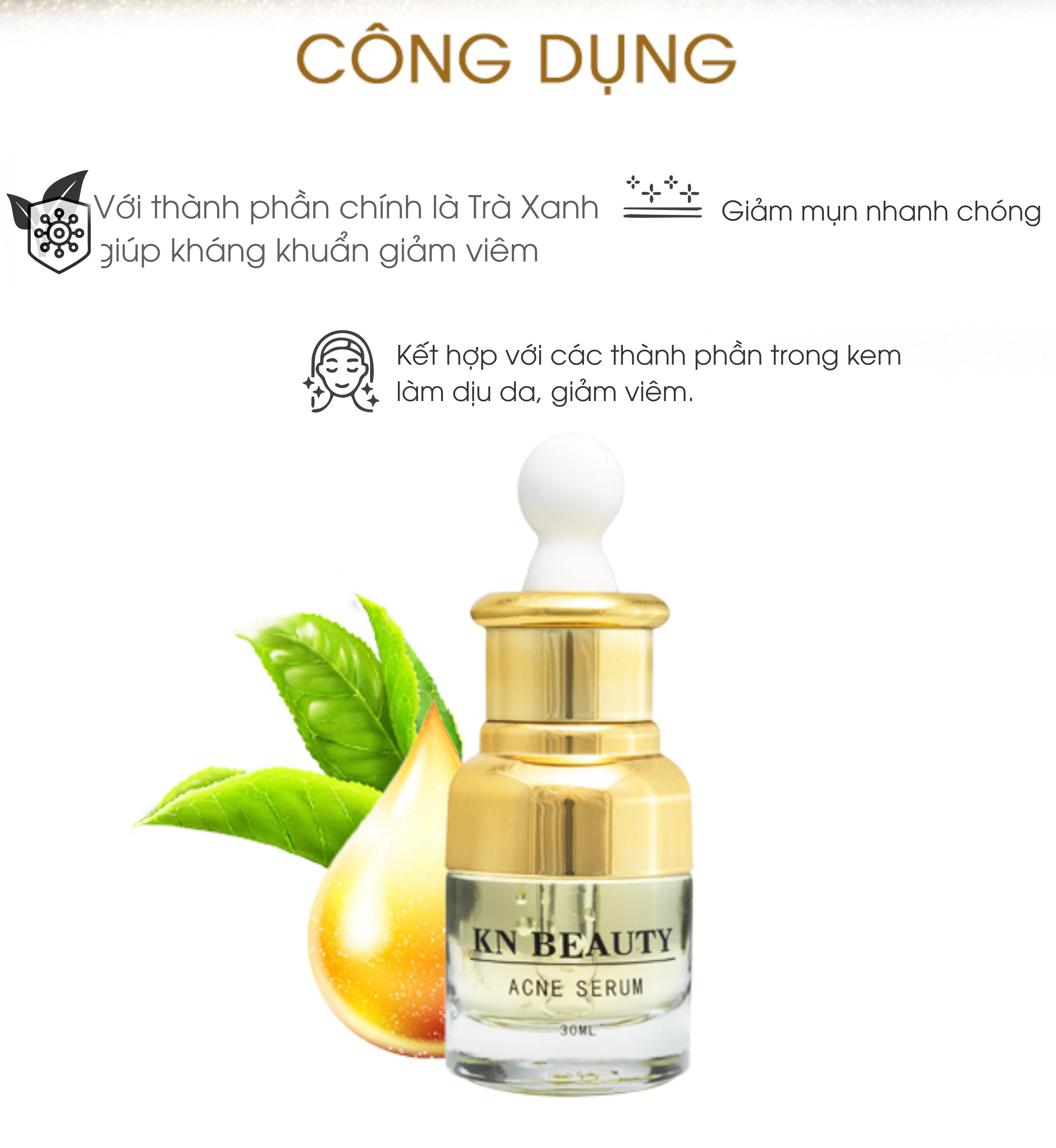 Bộ 3 sản phẩm Trắng Da Ngừa mụn KN Beauty chuyên sâu: Kem dưỡng 25g + Serum 30ml + Sữa rửa mặt 100gr