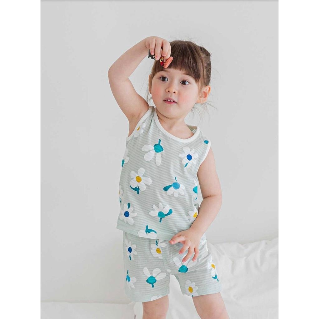 BỘ BA LỖ CAO CẤP BÉ GÁI NỘI ĐỊA HÀN, CHẤT COTTON GIẤY ORGANIC, MẪU HOA