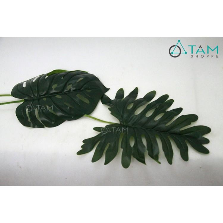 Lá cây giả trang trí chụp hình xòe to số 62 dài 1m
