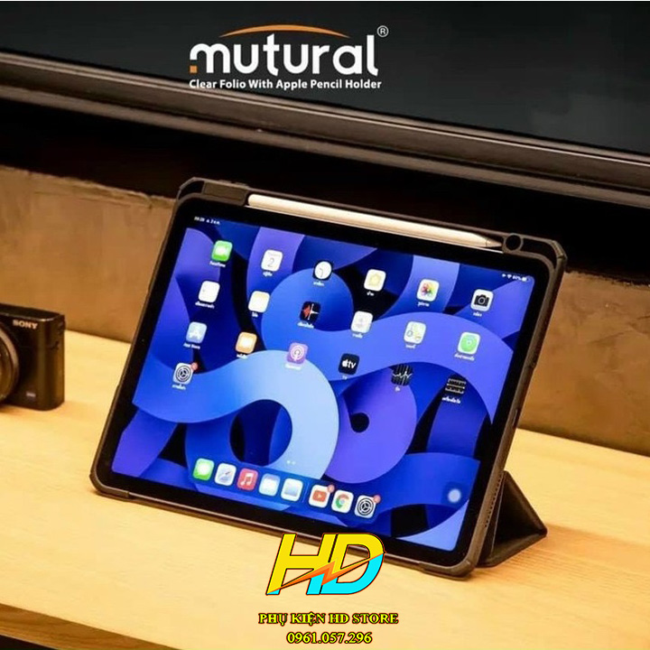 Bao Da Cao Cấp Dành Cho iPad Pro 11 inch 2021/2020/2018 Chính Hãng Mutural Folio Case Lưng Trong Suốt, Chống Sốc, Có Ngăn Đựng Bút Tiện Lợi - Hàng Chính Hãng