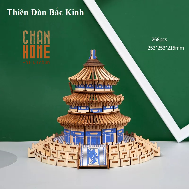 Mô hình lắp ráp gỗ 3D chùa Thiếu Lâm Tự nổi tiếng Trung Hoa đồ chơi DIY sáng tạo cho bé mô hình lắp ghép gỗ kiến trúc thế giới