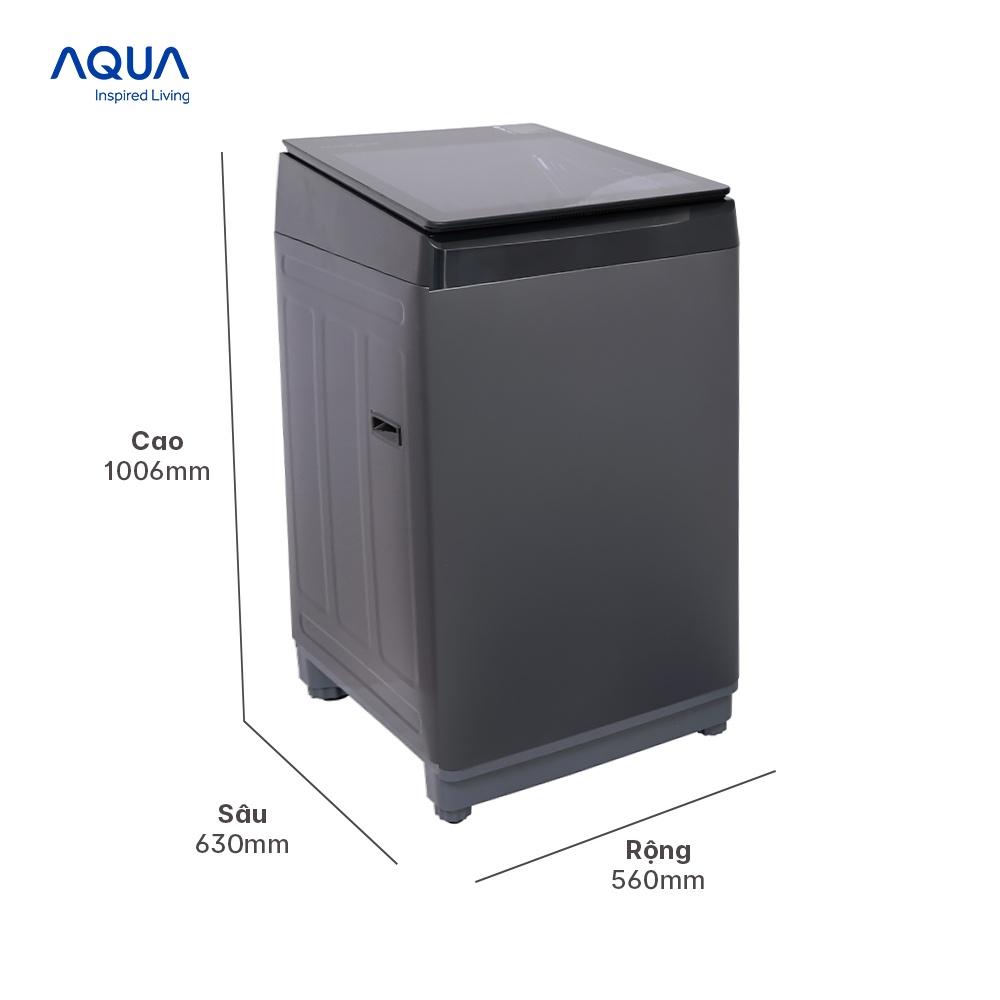 Máy giặt cửa trên Aqua 10kg AQW-U100FT.BK - Hàng chính hãng - Chỉ giao HCM, Hà Nội, Đà Nẵng, Hải Phòng, Bình Dương, Đồng Nai, Cần Thơ