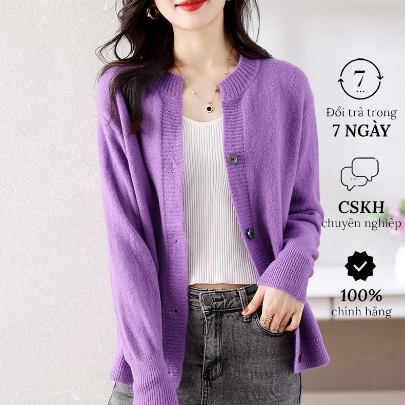 Áo khoác cadigan nữ cổ tròn dài tay dáng ngắn style hàn quốc Haint Boutique AK12