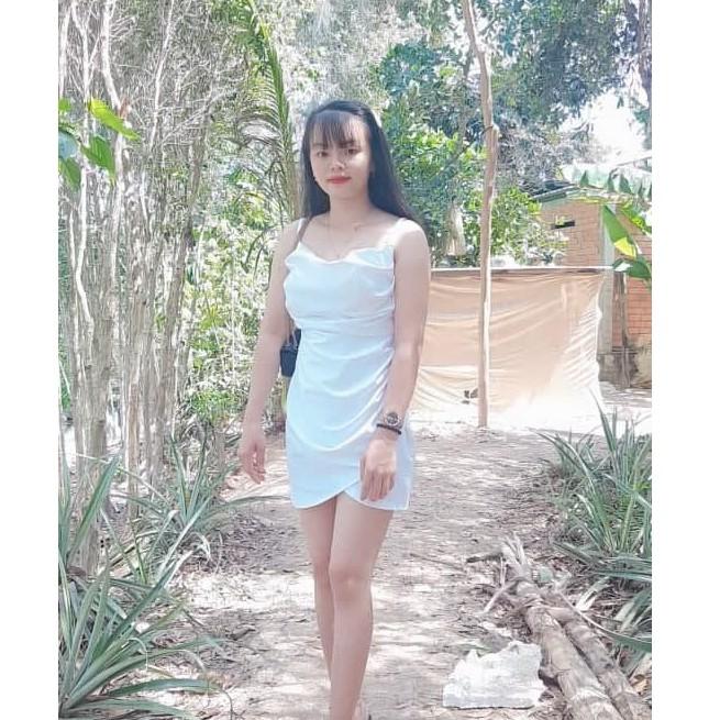 Đầm ôm body 2 dây cổ đổ hở ngực quyến rũ, phù hợp cho các bạn nữ đi dự tiệc, đi chơi, cafe, ĐẦM 2 DÂY CỔ ĐỔ