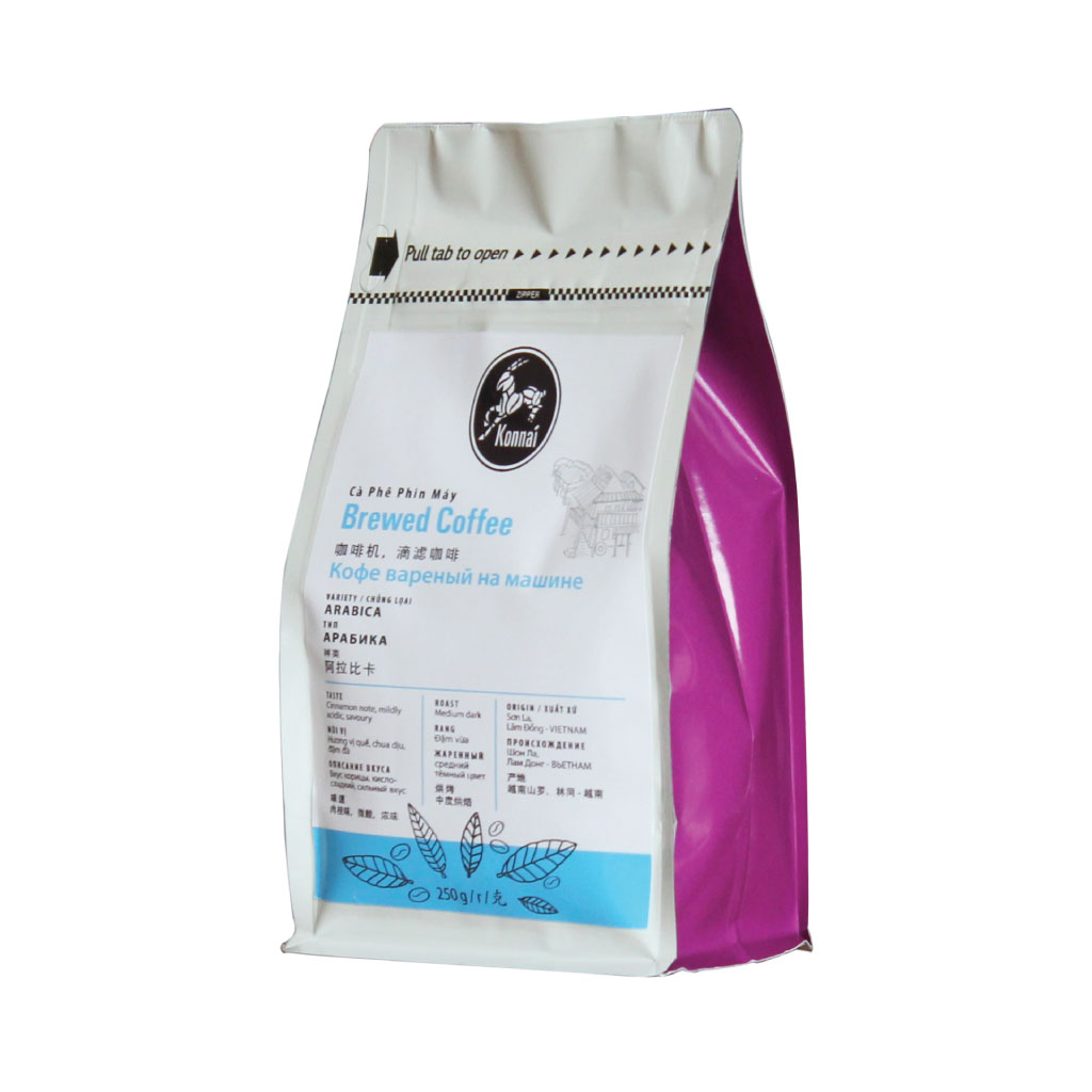 Cà phê Arabica rang xay nguyên chất Konnai Coffee - Loại Brewed 250g
