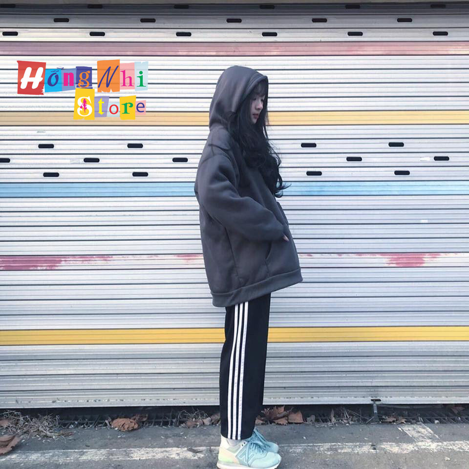 Áo Hoodie Trơn Màu Xám Đậm Cao Cấp Dáng Rộng Unisex Nam Nữ Mặc Được - MM