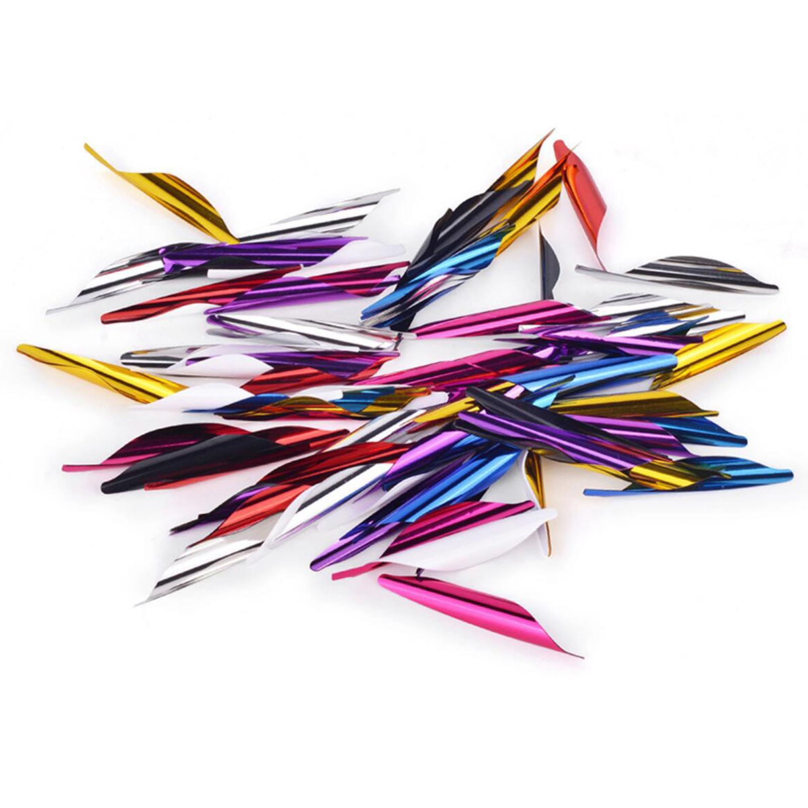 50pcs Plastic 1.8'' Bow Arrow Fletch Durable Archery Fletching Fletcher DIY End Fin Fletches Spin Vanes Right Wing Spiral Feather Ends