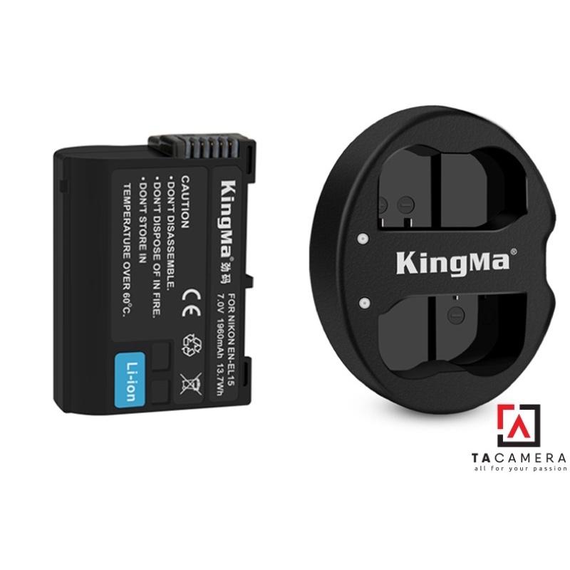 Pin - Sạc Đôi KingMa Cổng USB Dành  Cho Nikon EN-EL15 - Hàng Chính Hãng