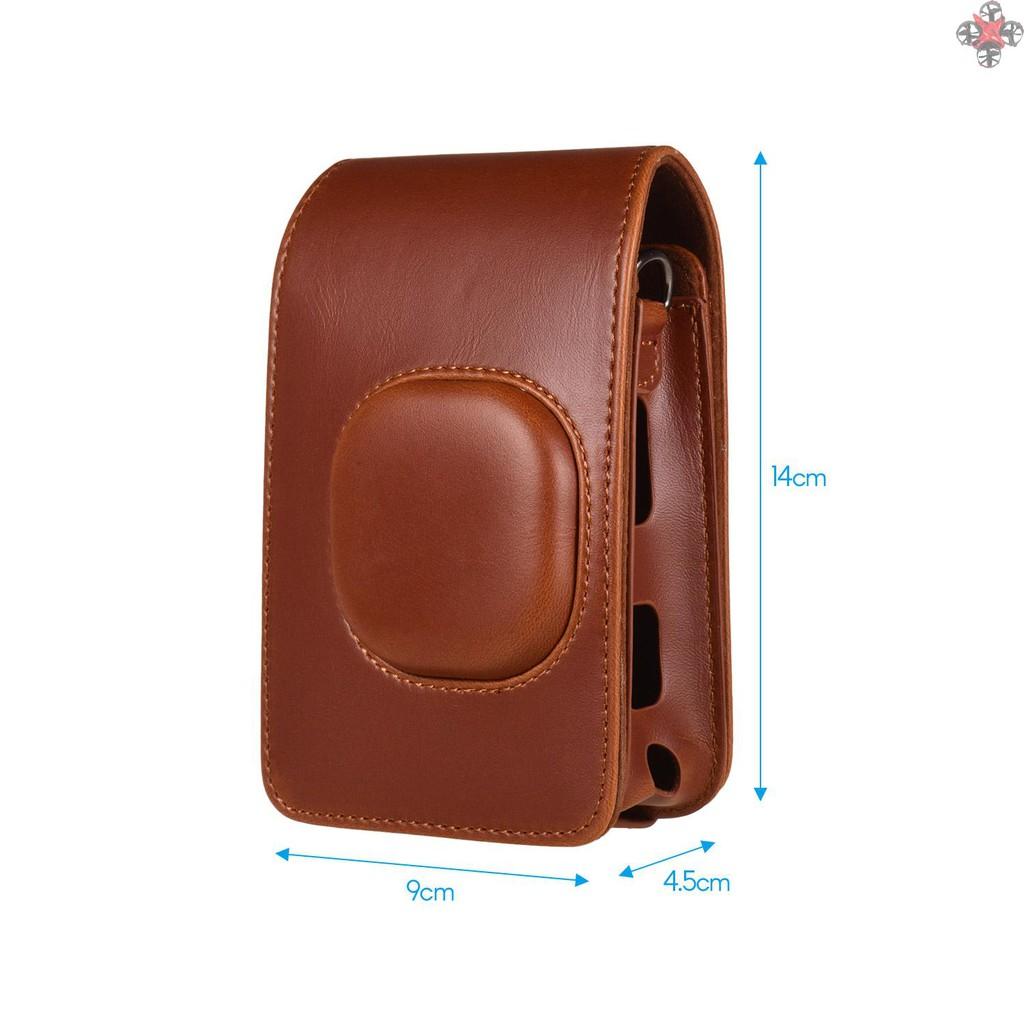 Compact Size Instant Camera Case Bag PU Leather with Shoulder Strap Compatible with Fujifilm Fuji Instax mini LiPlay