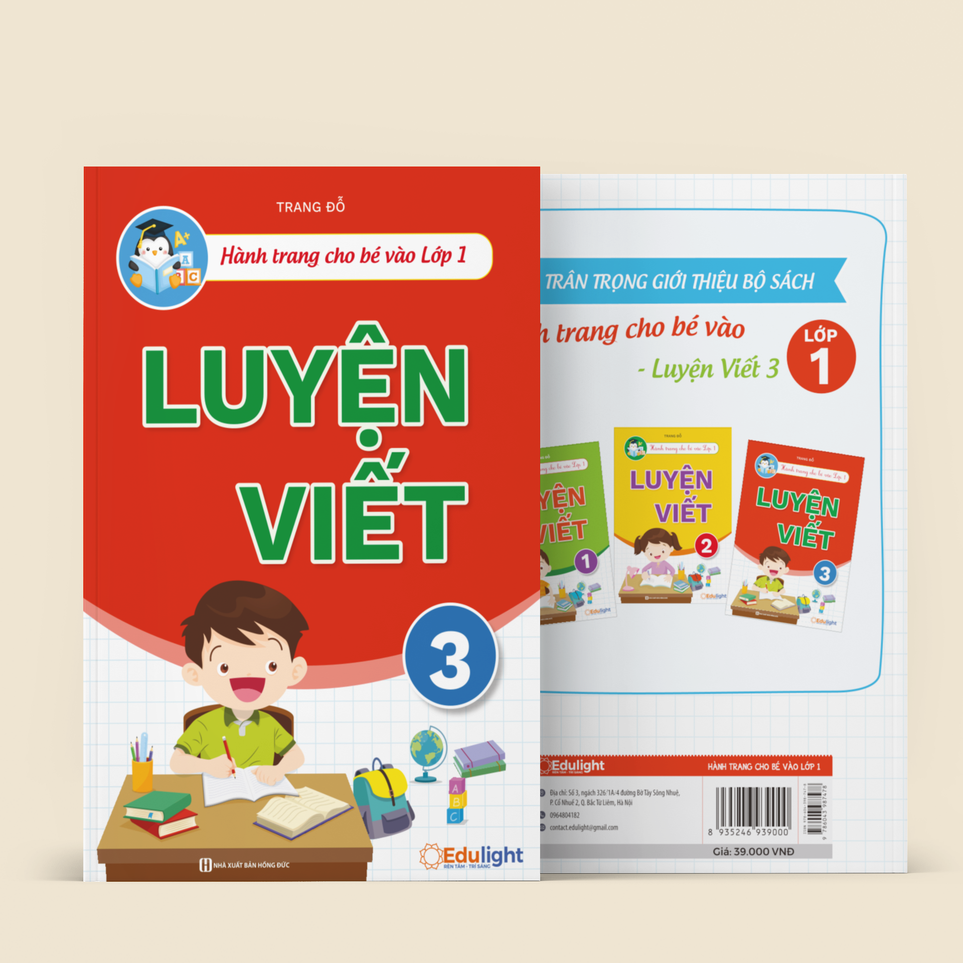 TẬP VIẾT LỚP 1 ( Q3 ) - hành trang vào lớp 1 - Luyện chữ đẹp  - Tiền tiểu học - Tập viết có mẫu chữ - BEST SELLER Lightbooks