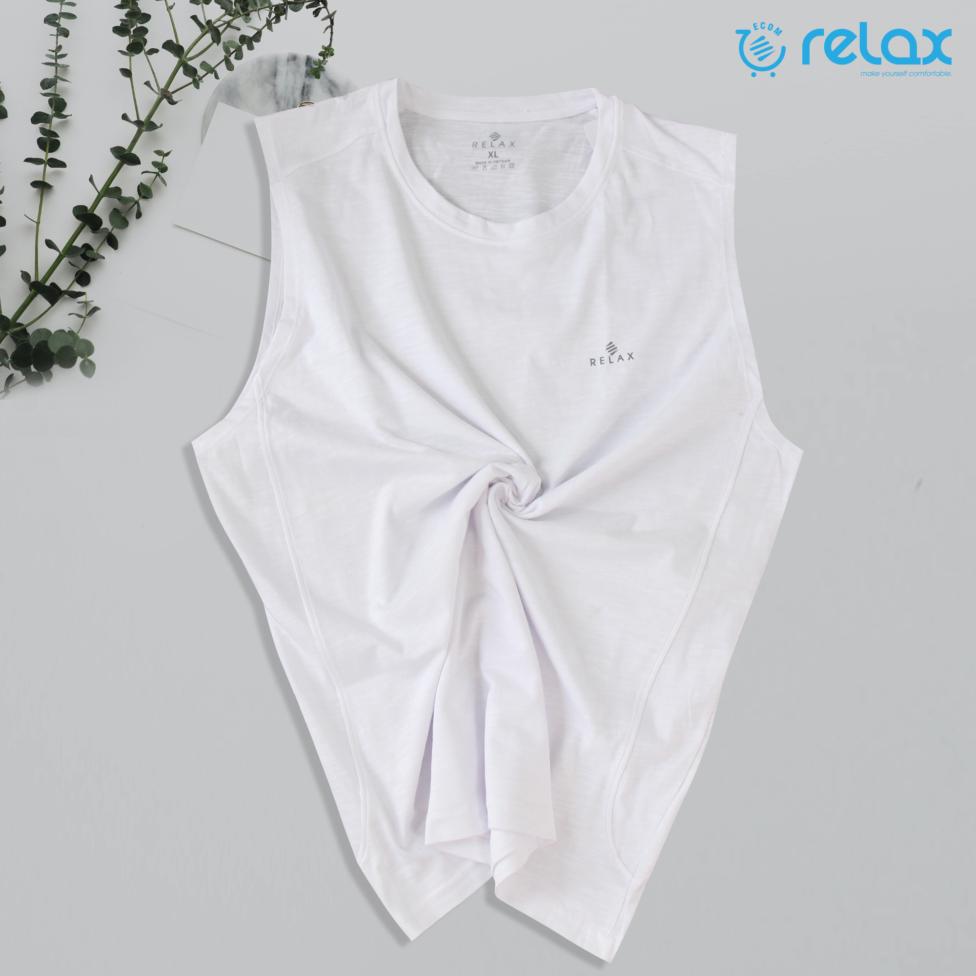 Áo Thun TANKTOP Nam RELAX RDO112-100% Cotton Kháng Khuẩn-Co giãn-Thun Lưng Siêu Bền-Không Biến Dạng