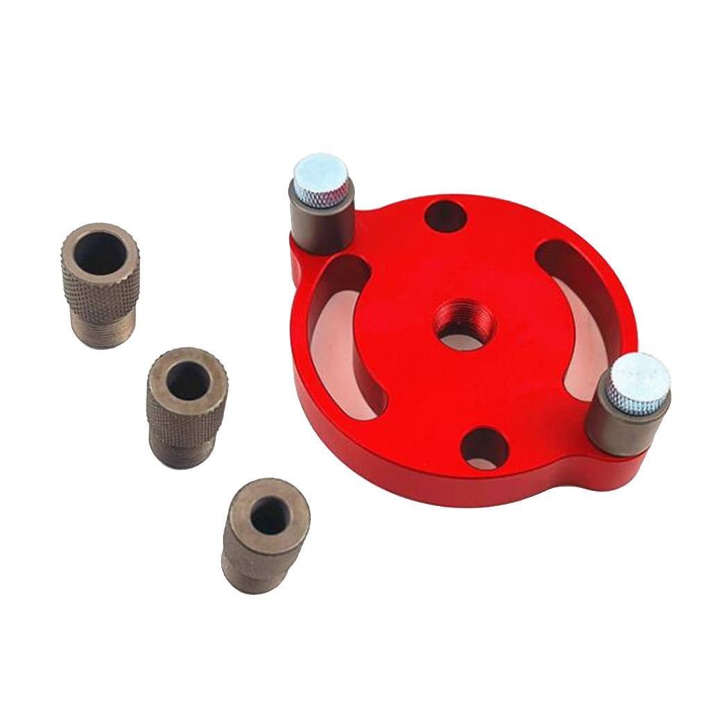 Aluminium Alloy Circular Woodworking Locator Puncher Drill Positioner Red