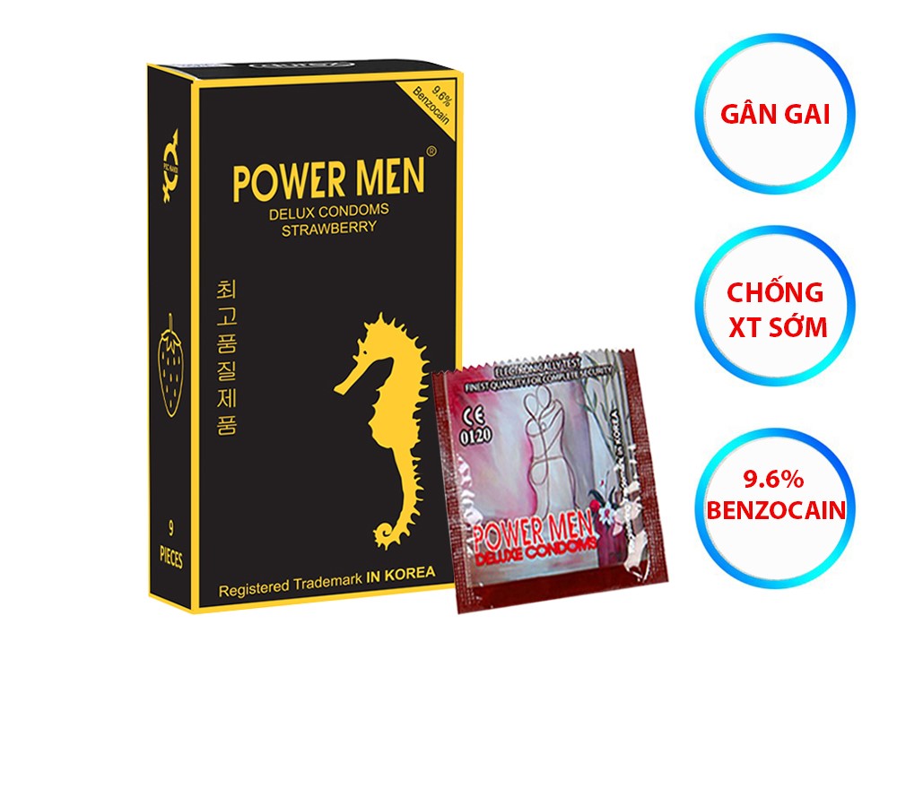 Bao cao su Power men Hương dâu -kéo dài thời gian (h9s)