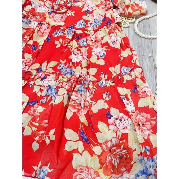 Đầm bé gái, váy bé gái hoa cột nơ lưng thời trang VyVy Kids Fashion