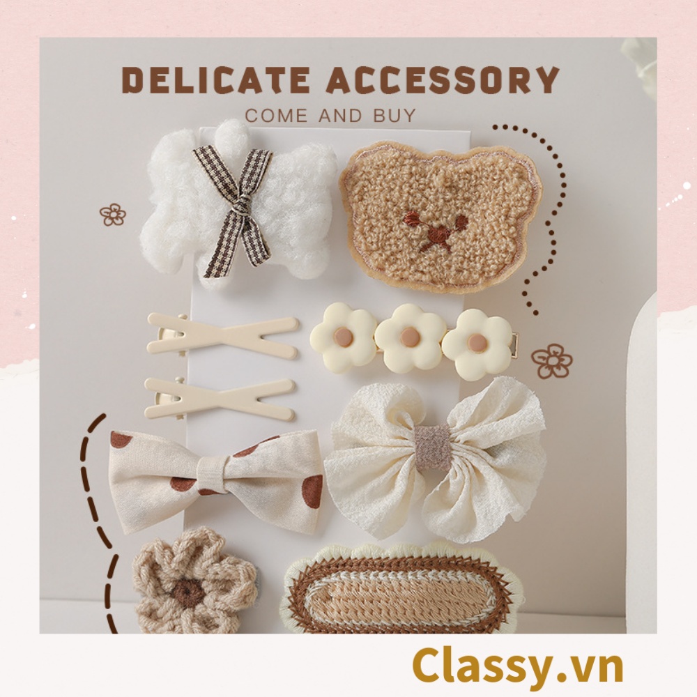 Classy Set kẹp tóc nhiều kiểu dễ thương phong cách hàn quốc PK316