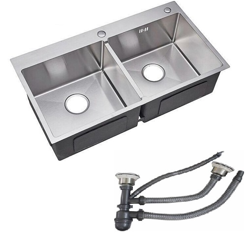 Chậu rửa chén bát 2 hố cân inox cao cấp