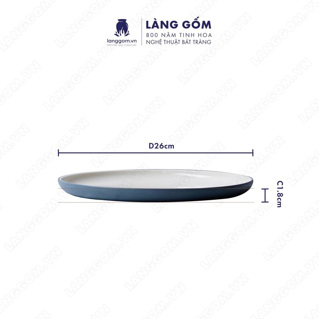 Set Cốc hình trụ không quai (lùn) + đĩa trơn - Kích thước: C6 x D8 cm - Gốm sứ Bát Tràng - langgom.vn