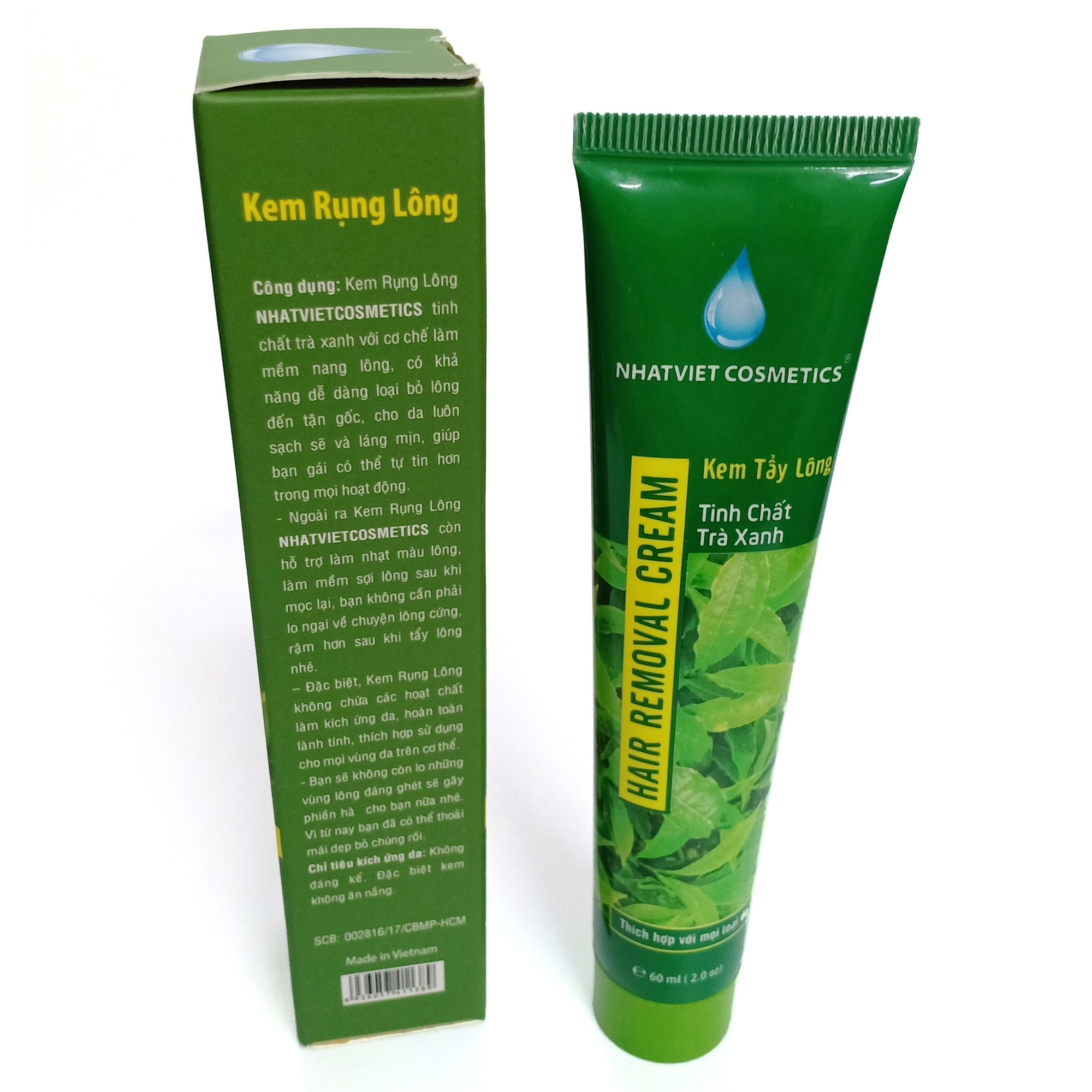 Kem rụng lông 60ml  -  Nhật Việt Trà xanh - Tinh chất Serum