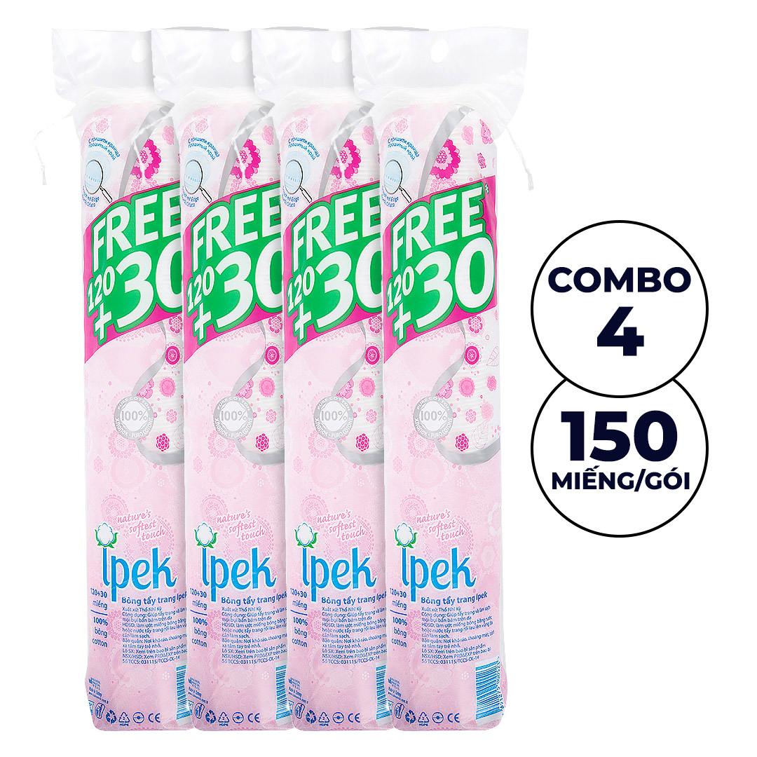 Combo Bông Tẩy Trang IPEK 150 Miếng (Thổ Nhĩ Kì)