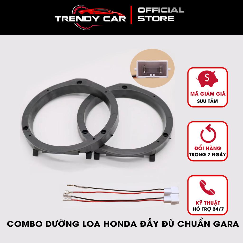 Combo Dưỡng loa cánh Honda loại 1 mẫu viền dày kèm giắc nối tiếp viền loa cánh Honda 6.5 inch (16cm)