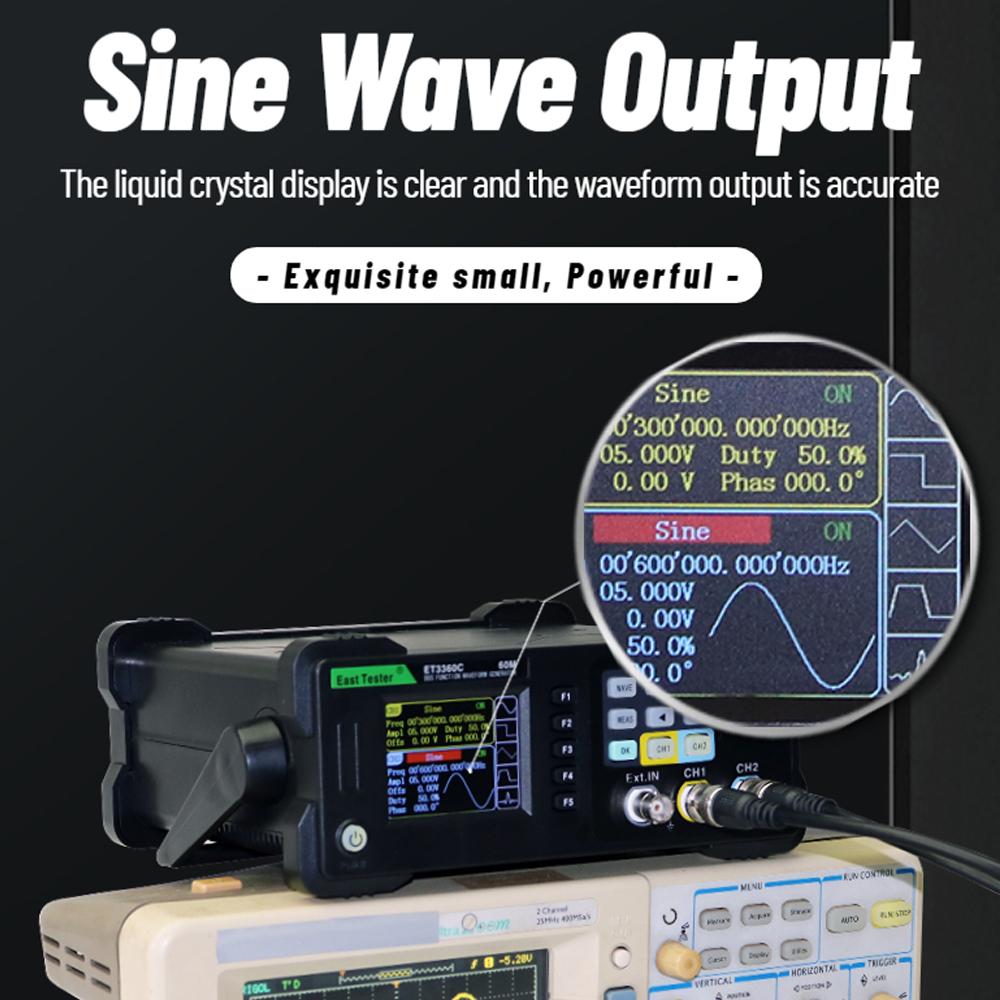 2.4Inch TFT LCD Display Dual Channel Function Arbitrary Waveform Generator 200MSa/S Sampling Rate 13 Bit Vertical Resolution 8k Storage Depth Signal Source Frequency Meter