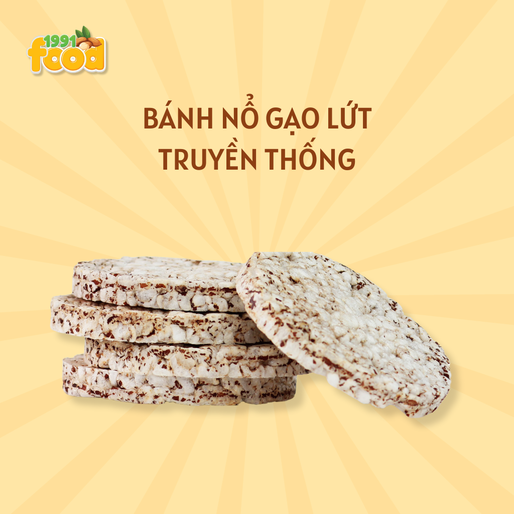 Bánh nổ gạo lứt - Gạo lứt ăn kiêng , bánh nổ gạo lức nguyên hạt/Đồ ăn vặ t- Vườn Xanh Sạch